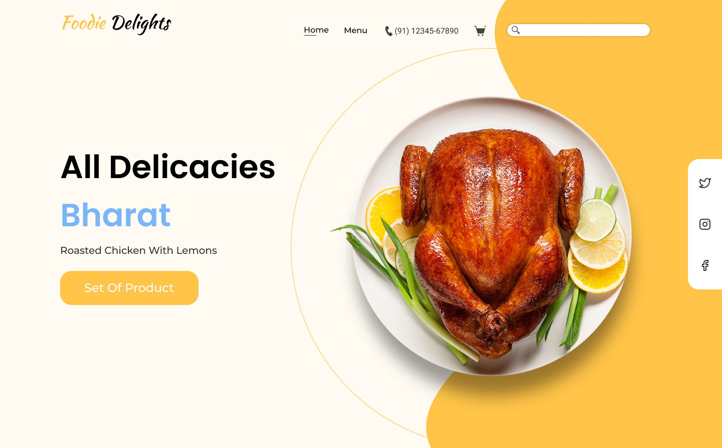 Foodie Delights landing page