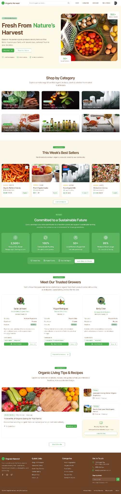 Organic Harvest website project
